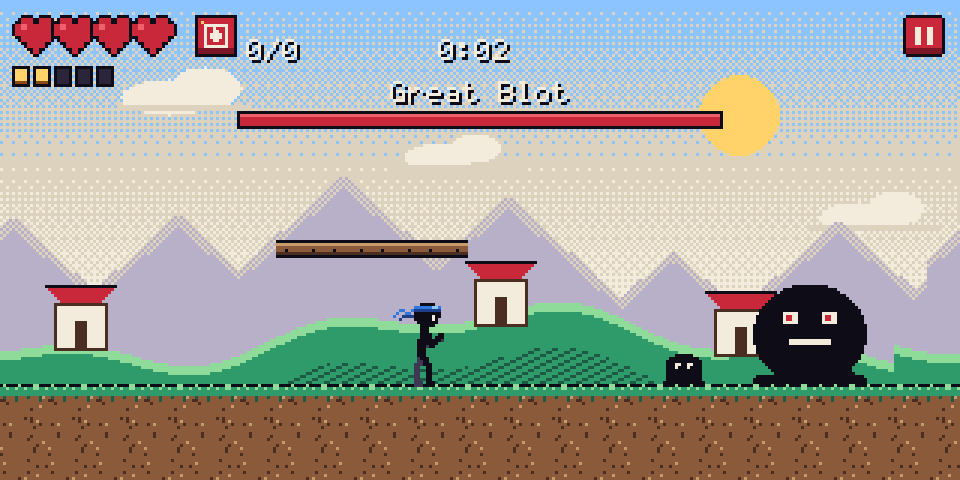 Boss fight against the Great Blot