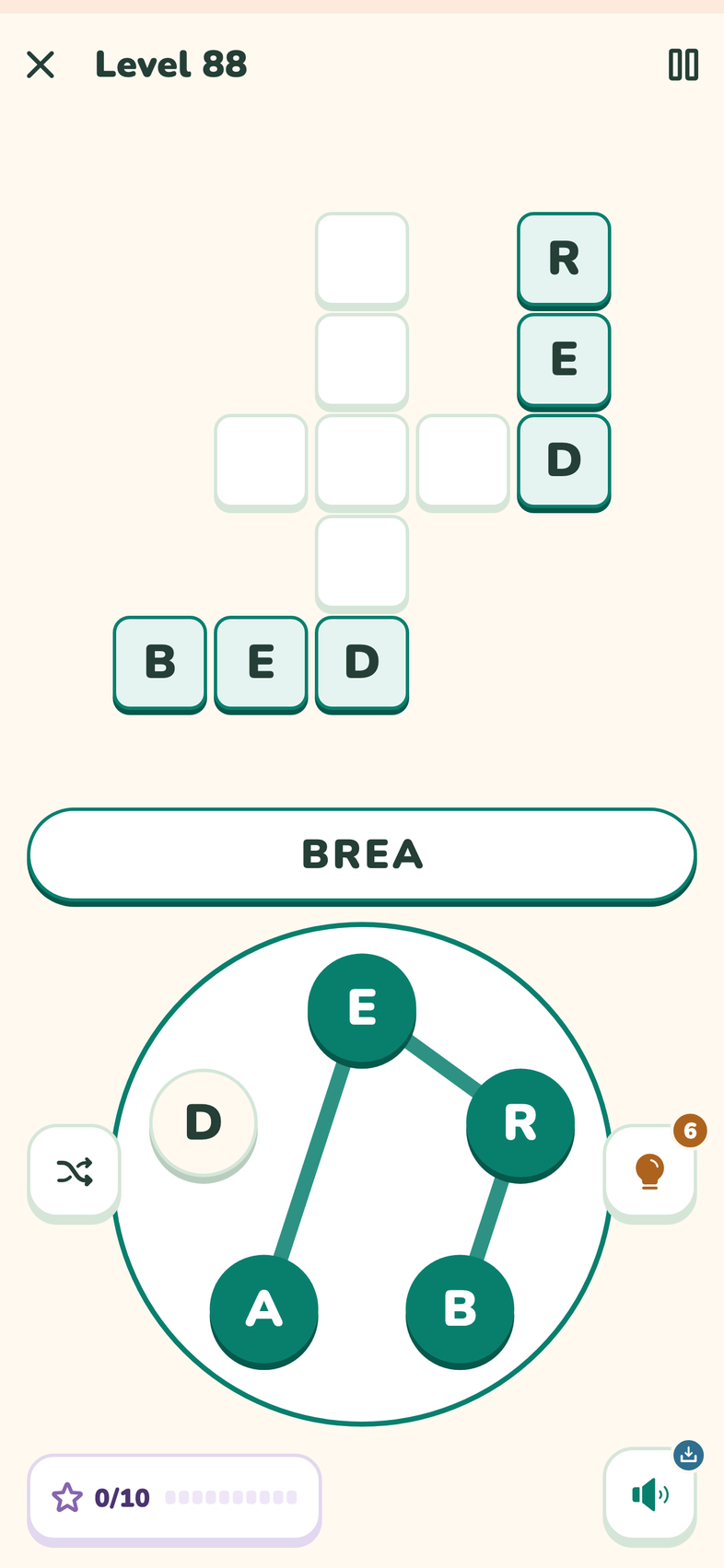 Letter Connect crossword in progress